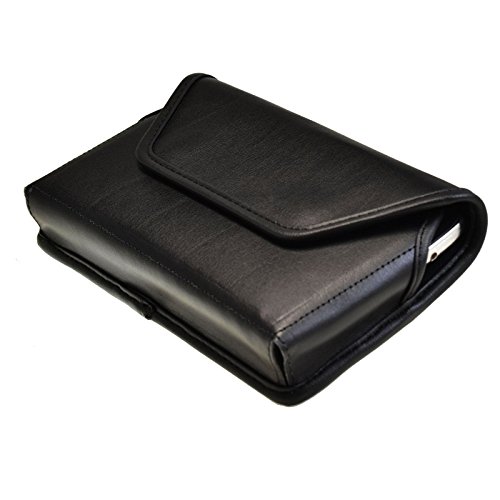 Turtleback Black Leather Holster Case Pouch With Metal Belt Clip - Made In Usa Fits Samsung Galaxy Note 3 Iii With Ob / Ballistic Case- Made In Usa #TOP7