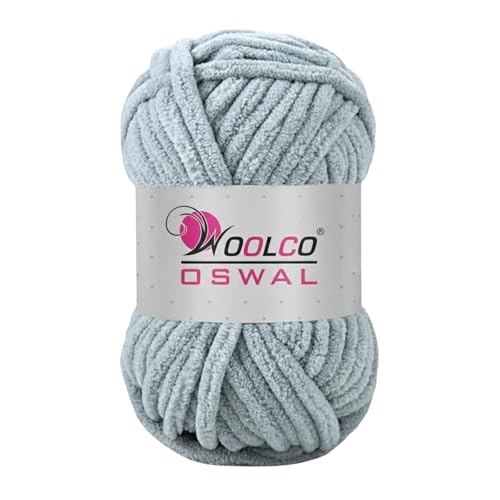 Image of Yankie Chenille Supersoft Velvet Yarn, Plushie & Blankie Yarn for Crochet, Knitting, Amigurumi & DIY Crafts (Grey, Pack of 1)