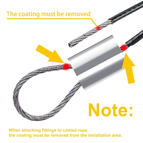 Rectoo 1/16 Vinyl Coated Wire Cable, 165 Ft 304 Stainless Steel Metal Rope, Black Plastic Covered Wire For Hanging Light Photo Clothes Line, Aircraft Safety, Deck Railing, Fence Kit (Sr05) #TOP4