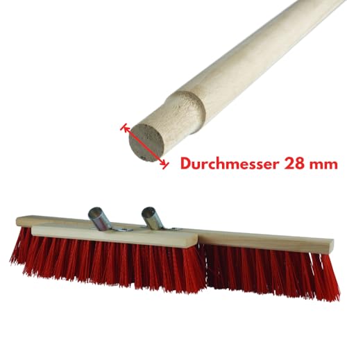 Straßenbesen Saalbesen Besen, Industriebesen Kehrbesen, Holzbesen Kehrbesen Werkstattbesen, Industriebesen, Terassenbesen Haarbesen, wählbare Breiten, mit oder ohne Stiel (100cm mit 150cm Stiel) – Bild 4