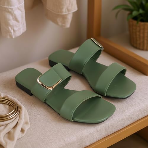 Image of Women's Slippers | Comfortable Flat Chappals for Women with Bow Detail | Stylish Casual Chappals, Trendy Summer Sandals, Comfortable Footwear for Daily Use