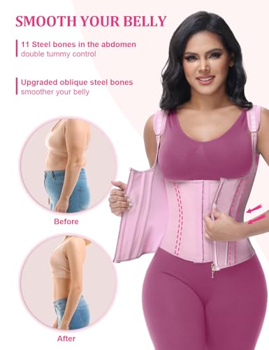 Image of SHAPSHE Waist Trainer for Women, Tummy Control Sports Girdle, Workout Body Shaper with Adjustable Shoulder Strap