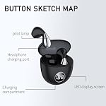 Ecouteurs sans fil, casques Bluetooth V5.3 Dernière version HiFi Les écouteurs stéréo,36Hs Temps de jeu en Ear Earbud, Sport Earphones avec LED Affichage de puissance pour iOS Android Pods Samsung