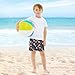 KOCOART Axolotl Boys Swim Trunks with Compression Liner Dark Plain Boys' Board Shorts Quick Dry Kids Bathing Suit Beach 5-6T