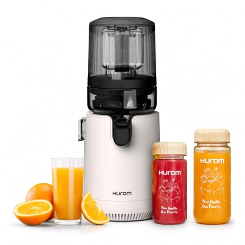 Image of Hurom E50ST Cold Press Juicer for Home, Advanced Cold Press Technology for 20% More Juice, All-in-1 Juicer for Fruits, Vegetables, Nut Milk, World's No. 1 Slow Juicer Brand since 1974 (Mushroom White)