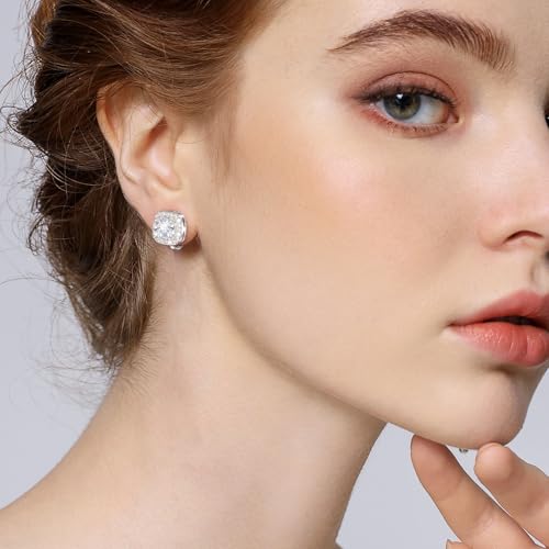 Cubic Zirconia Clip on Earrings - Women Hypoallergenic Comfortable Non Pierced Stud Earrings for Wedding and Dance Competitions, Clip-on Earrings Silver Gold4