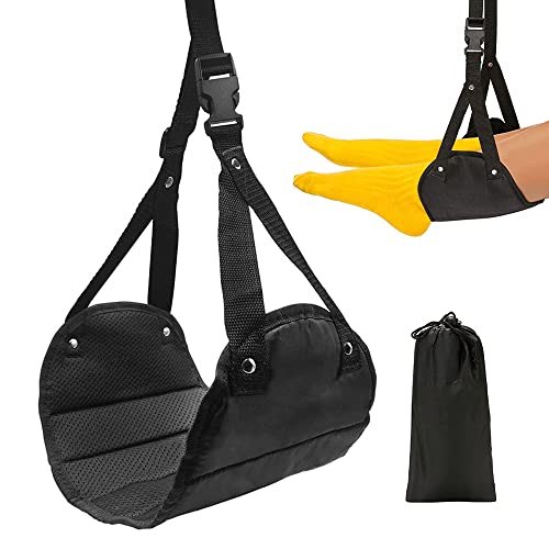 LICQIC Airplane Footrest Adjustable Foot Hammock Under Desk Plane Travel Foot Rest Provides Relaxation and Comfortable for Long Flight