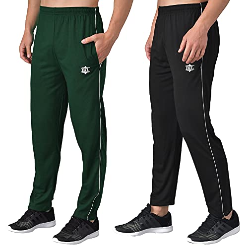 Image of eKools� Plain Trackpants for Men | Plain Trackpants | Basic Trackpants | Two Side Pockets with One Zip Pocket for Phone | 100% Cotton | Men's Trackpants (Pack of 2)