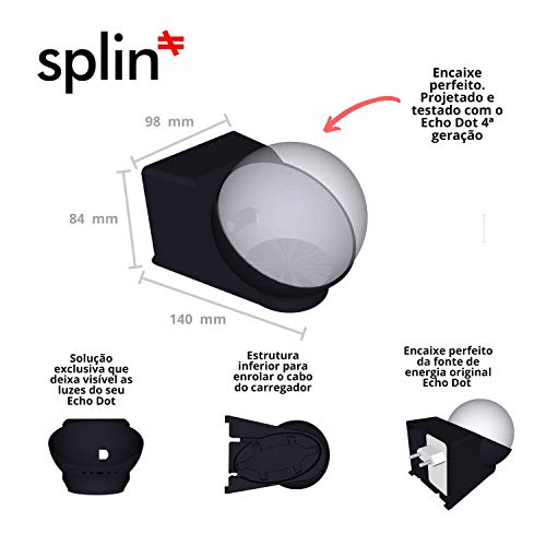 Suporte Splin All-in-One de Tomada para Alexa Echo Dot 4 modelo Moderno (branco)