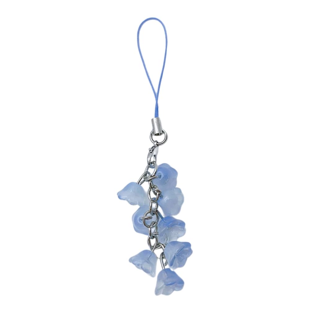 Asukohu Key Chain Flower Phone Charm Phone Pendant Stylish Accessory Lilys of the Valley Phone Chain for Women and Girls