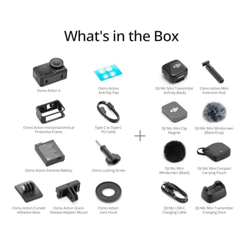 DJI Osmo Action 4 Standard Combo, Mic Mini Transmitter (Infinity Black) + Osmo Action Mini Extension Rod, 4K/120fps Waterproof Action Camera with a 1/1.3-Inch Sensor - Image 6