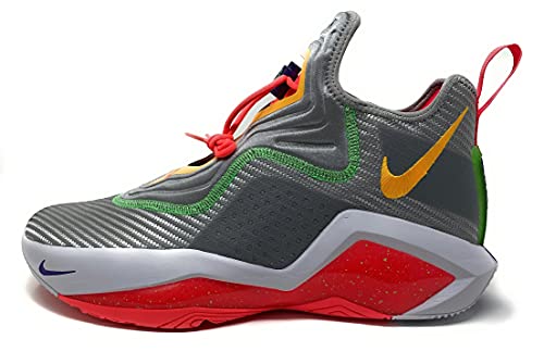 Nike Mens Lebron Soldier XIV 14 Basketball Shoes (Light Smoke Grey/Orange Pulse, Numeric_12)