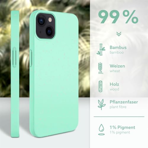 Coque iPhone 15 végétale et végane ONEFLOW Sama Sama turquoise durable