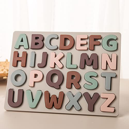 Image of Mamimami Home Silicone Alphabet Puzzle Montessori ABC Letter Toy Board for Kids Preschool Boys & Girls Educational Learning Alphabet Toys
