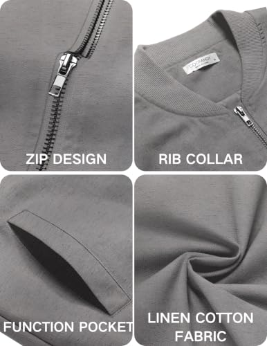 Image of COOFANDY Mens Light Cotton Bomber Jacket Flight Casual Softshell Varisty | Lightweight Zip Up Jackets,Soft Breathable Fabric,Perfect for Streetwear Daily Commute Travel,Fashion Windbreaker for Winter