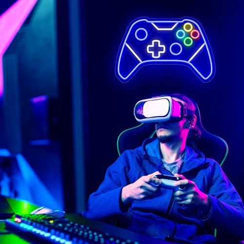 Image of Gamer Neon Sign, Gaming Neon Sign for Gamer Room Decor, Gaming Lights for Wall Decor, Boys Bedroom and Video Game Room, USB Powered Adjust Brightness Gaming Led Sign, Gamer Gifts for Kid, Teen, Boy