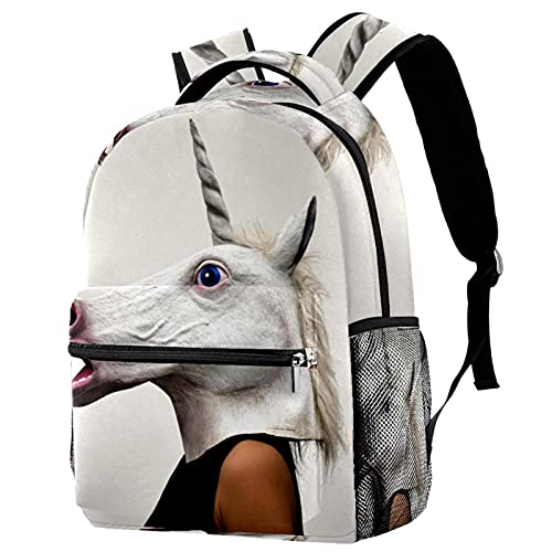 Sac à dos décontracté licorne grand format avec bandoulière pour voyage scolaire