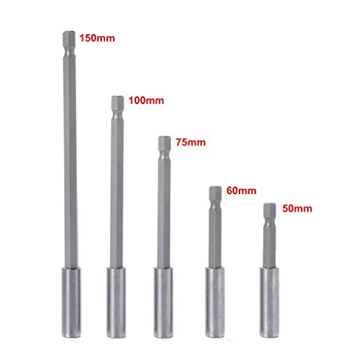Qisf 10-Pieces Magnetic Bit Holder Extension, 1/4 Inch Hex Shank Heavy Duty Quick Release For Screws, Nuts, Drills, Handheld Drivers 50/60/75/100/150Mm #TOP2