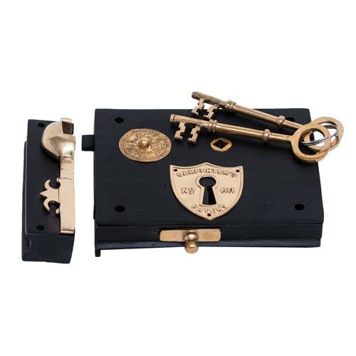 VAN DYKE'S RESTORERS Carpenter's Rim Lock Set, Small with Keyhole