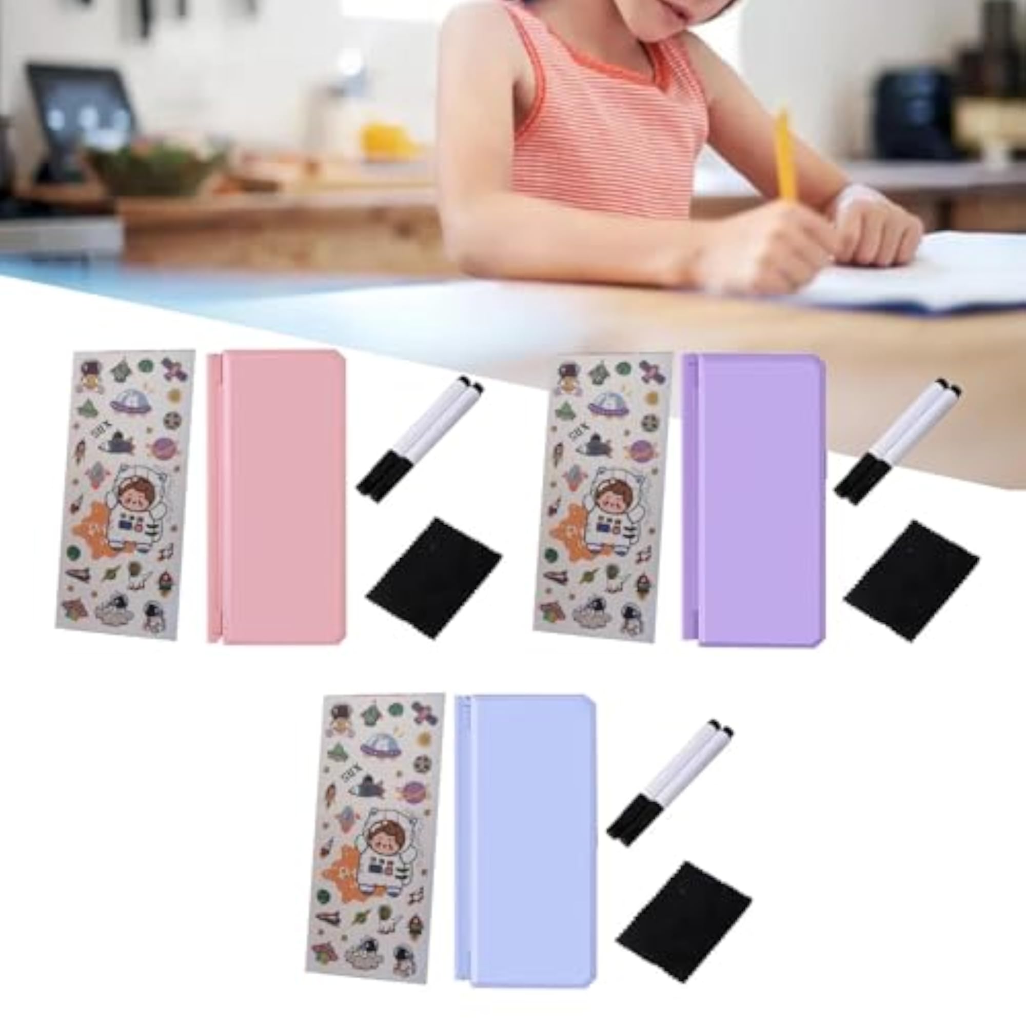 Cute Hard Pencil Case with Reading Rack, Pink