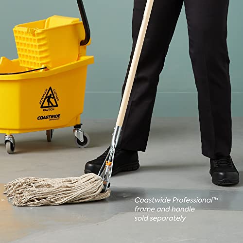 Image of Coastwide Professional Cut-End Wet Mop Head, #20, Cotton, White | 1 inch headband for facility wet mopping and floor cleaning.