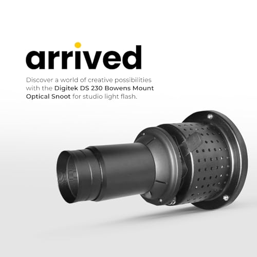 Image of Digitek (DS 230) Bowens Mount Optical Snoot Kit for Studio Light Flash, Accessories with 6X Gobos & 4X Color Gels (Red /Yellow /Green /Blue), Multifunction Focus Ring, Premium Metal Construction