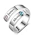 Fortheday Custom Personalized Best Friend Rings for 2 Girls Rings for Women Friendship Rings Adjustable Promise Rings Name Engraving(Silver)