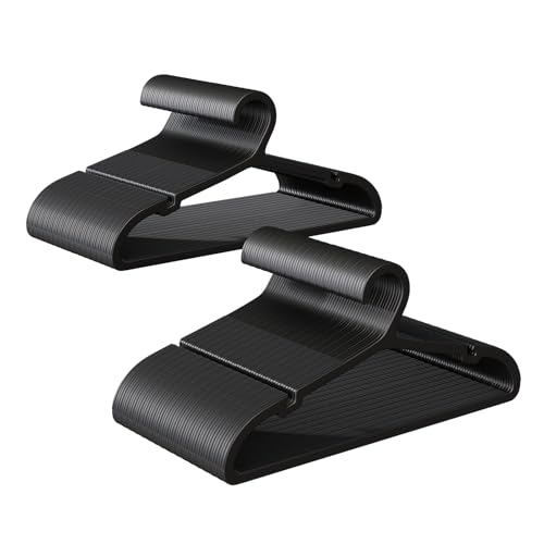 ABHENG 100 Stück Kleiderbügel Kunststoff Rutschfester Bügel mit U-förmiger Öffnung Platzsparender Kleiderbügel für Mäntel Kleider Hemden 41 7 x 0 4 x 21 cm Schwarz APY05100B