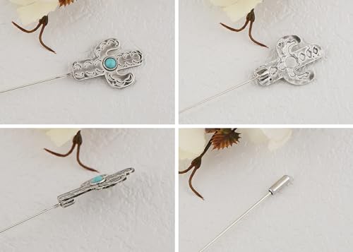 Image of Alilang 3Pcs Vintage Style 5 Inches Long Handle Hat and Lapel Pins with Flexible Bendable Design for Secure Fit on Hats, Scarves, and Suits