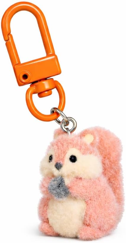 Animal Keychain – Squirrel Keychains Bag Charms for Women with Hand Holding Pinecone Design, Cute Key Chains Gifts for Friends, Girls and Squirrels Lovers