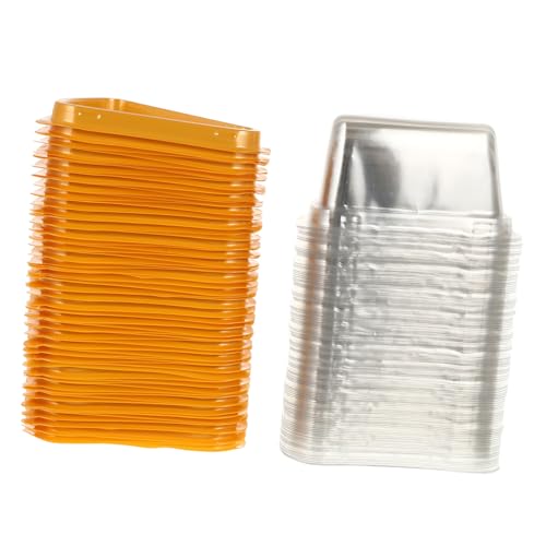 Cabilock 100Pcs Transparent Triangle Mousse Cake Containers Dessert Packing Box Sturdy Pet Material for Single Cupcake and Mousse and Display