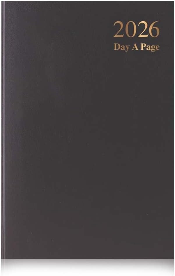 2024 Diary | A4 Diary Week to View BLACK | Page A Day | Desk Diary | Hard Backed for Home and Office Use Etc (A4 Page A Day)