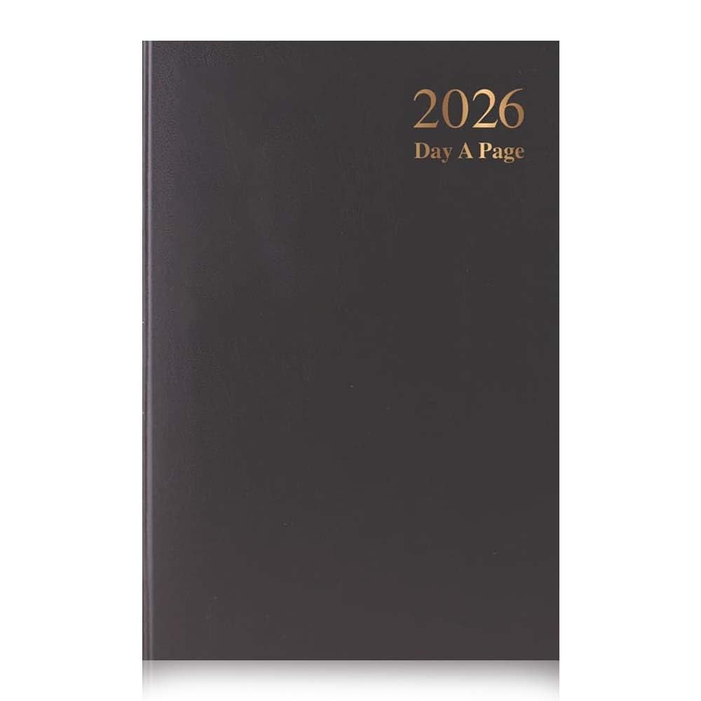 2024 Diary | A4 Diary Week to View BLACK | Page A Day | Desk Diary | Hard Backed for Home and Office Use Etc (A4 Page A Day)