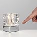 Pair of - Modern Glass Ice Cube Touch Table Lamps with Chrome Bases