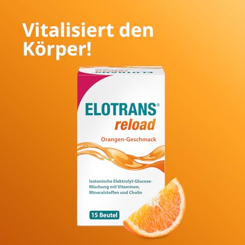 ELOTRANS reload - isotonische Elektrolyt-Glucose-Mischung - Nahrungsergänzungsmittel mit Magnesium, Kaliumchlorid, Cholin und B-Vitaminen - 1 x 15 Beutel