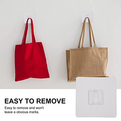 DOITOOL 10 Pcs Unhas Adesivas Ganchos De Parede Claro Parafuso Costura Ganchos Nenhuma Perfuração Pa