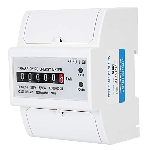 Compteur denergie Electrique Monophase Numerique Compteur dEnergie Monophase Compteur sur rail DIN equipement industriel pour systemes souscompteurs Blanc