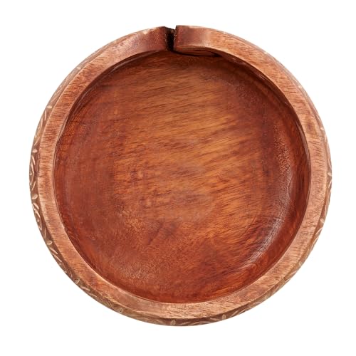 Image of Mothers Day Gifts Wooden Yarn Bowl Knitting Bowl Large Crochet Yarn Holder YB02 Handmade Crocheting Accessories and Supplies Organizer 7 x 3 (Design 5)