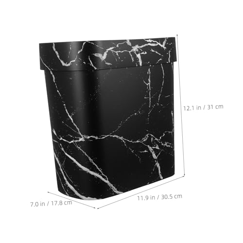 Caneca de basura rectangular de plástico color negro miniatura 2