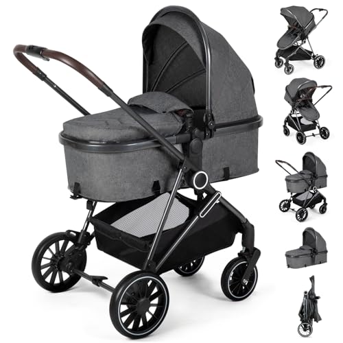 ANNA QUEEN 2 in 1 Baby Stroller,Folding High Landscape Infant Stroller,Reversible Pram, Convertible...