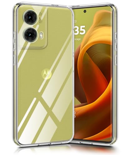 Image of WOW IMAGINE Crystal Clear Transparent Back Case Cover for Motorola Moto G85 5G | Full Device & Camera Protection Shockproof TPU | Flexible Silicone Back Cover Case - Transparent