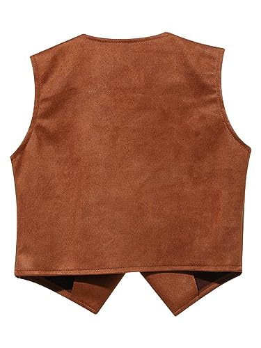 Kids Cowboys Cowgirls Wild West Cosplay Fancy Dress-up Waistcoat Suede Tassel Vest Outwear Jacket Type+D 6 Years2