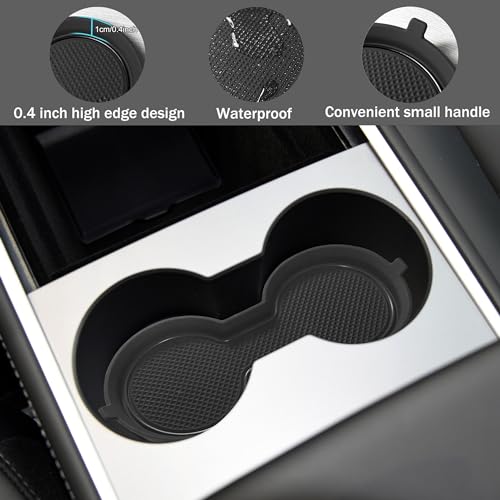 Insertos para portavasos Tesla Model 3 y Model Y 3 piezas silicona miniatura 2