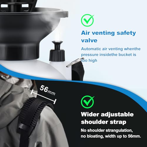 Roadtime Tragbare Camping-Dusche, 5L Handpresse Duschtasche, 10 Sprühmodi, Druckspül-Set mit 3 m langem Schlauch, Pump-Drucksprüher für Hunde, Haustiere, Garten, Wandern, Strand ﻿ ﻿