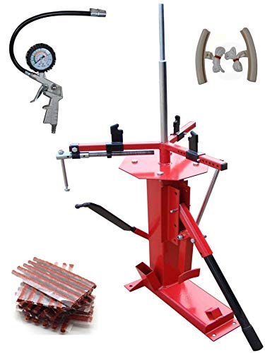 Smonta pneumatico fino a 21” manuale auto moto + 60 punte riparazione pneumatici + 1 pistola di gonfiaggio + 2 protezioni cerchione