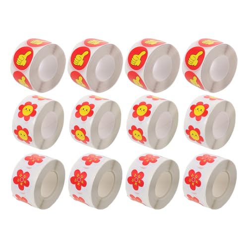 Autocollants de récompense pour motivation scolaire (12 rouleaux)
