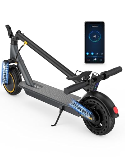 NAVIC Electric Scooter Adults, 8.5' Solid Tires, 19/Mph, 350W Motor, 19 Miles Range, Folding E-Scooter with Dual Braking Dual Suspension, Escooter for Adults with App