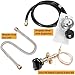 Drphiru Propane Gas Fire Pit Kit, 5FT Propane Hose with Regulator, Grill Replacement Parts,Fireplace Safety Valve Control System, Max 50000 BTU