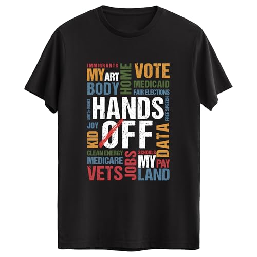 Hands Off Clean Energy Medicaid Land T-Shirt – Climate Justice Equality Unisex Tee Black 4X-Large