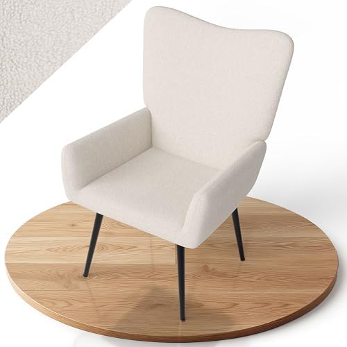 Juskys Fauteuil à Oreilles Odense, Fauteuil Relax en Tissu bouclé...